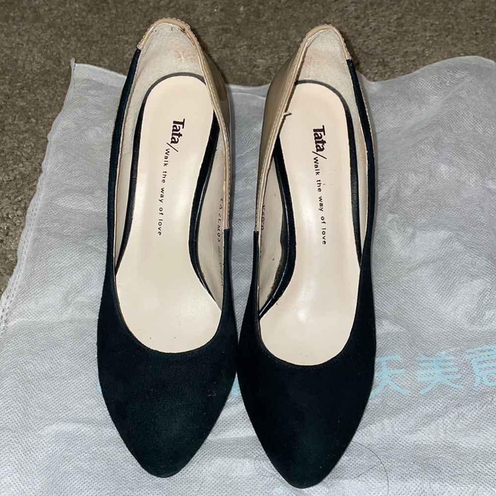Tata Two Colored chunk heels
